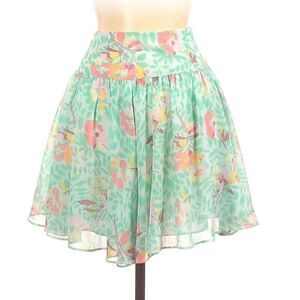 GAP Bright Multicolored Floral Skirt w/ Lining & Zipper on Side (Size:0)